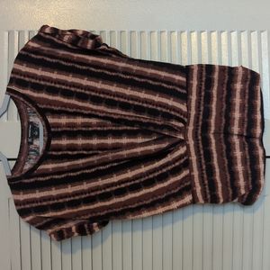 Black, Brown, and Cream Short-Sleeved Top